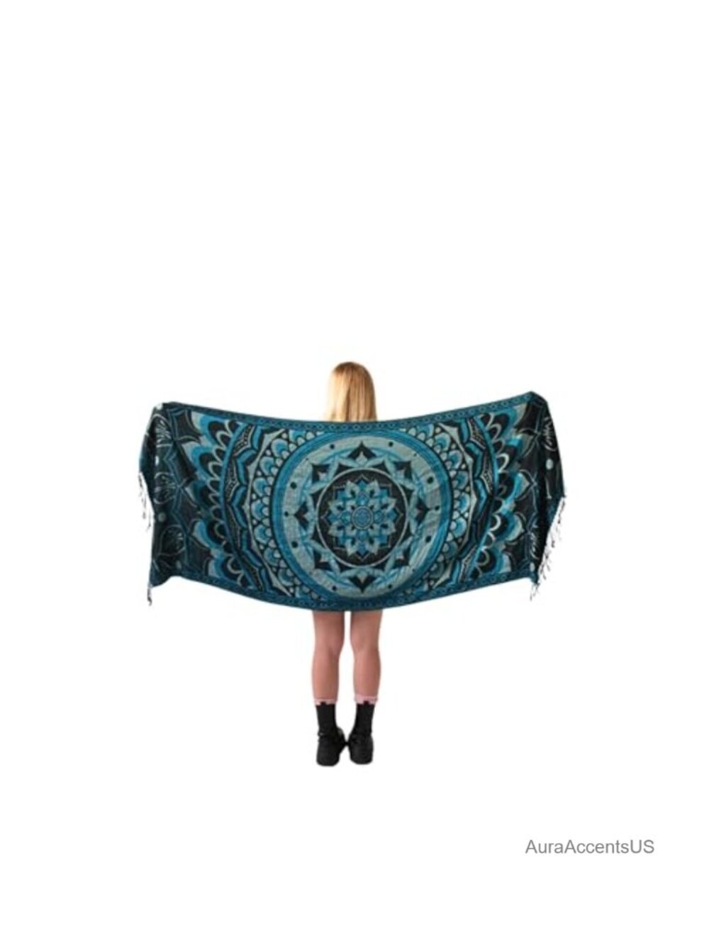 Viscose Acrylic Pashmina Shawl with Fringes Reversible Paisley Wrap